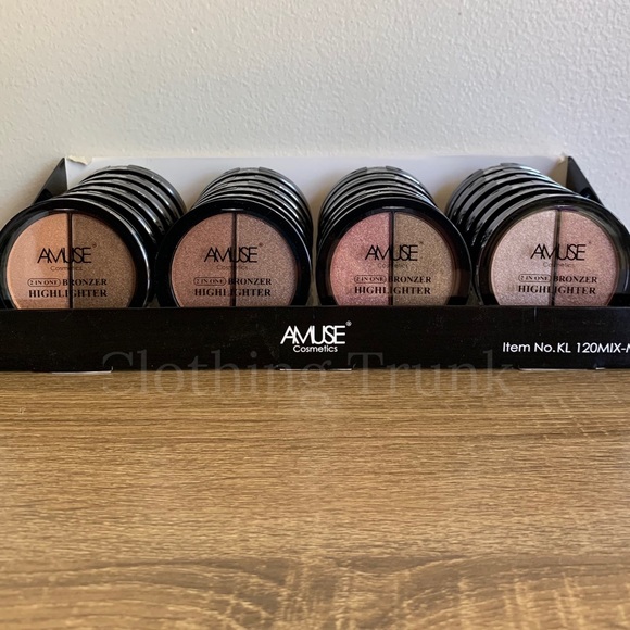 Amuse 2-in-1 Bronzer Highlighter - Medium Brown/Light Brown - Picture 2 of 3